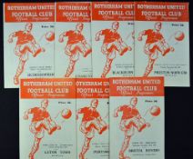 Selection of Rotherham Utd football programmes including 1960/61 Bristol Rovers (FL Cup), Portsmouth