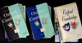Complete run of Oxford v Cambridge University Rugby programmes from 1950 to 2001 - plus '05 and '