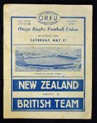 1950 British Lions v New Zealand rugby programme - 1st test match  played on 27th May at