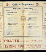 1926 England v Scotland (Champions) rugby programme - played on 20th March - large single sheet with