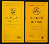 2x Scotland v Ireland rugby (Runners Up) programmes for 1928 and 1936 - both played at Murrayfield