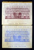2x 1950 British Lions Rugby Tour programmes played at Athletic Park Wellington - to incl v New