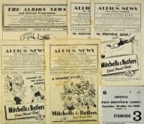 West Bromwich Albion football programmes 1946/47 v Burnley, 1947/48 Luton Town, 1948/49 Cardiff