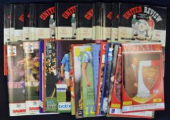 Manchester Utd programmes season 1990/91 full season programme collection, homes and aways, includes