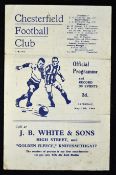 1944/1945 War-time football programme Chesterfield v Manchester Utd, War Cup North Semi-Final