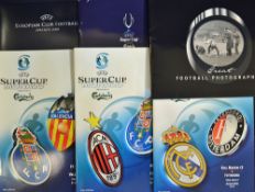 UEFA Super Cup football programmes 2002 Real Madrid v Feyenoord, 2003 AC Milan v FC Porto, 2004 FC