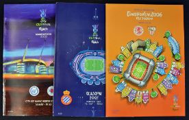 UEFA Cup Final football programmes 2006 Middlesbrough v Sevilla, 2007 Espanyol v Sevilla +
