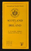1932 Scotland v Ireland (Championship) rugby programme - played at Murrayfield on Saturday 27th