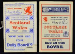 2x Wales v Scotland rugby programmes from 1935 and 1948 both played at Cardiff Arms Park - 1935