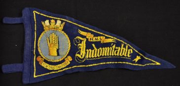 1946 British Isles Rugby League Tour to Australasia ships pennant/burgee - from the HMS