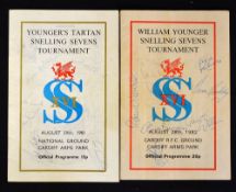 2x early 1980s Snelling Rugby Sevens signed programmes to incl 1981 signed to the cover by Leicester