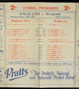 1927 England v Wales rugby programme - played on January 15th - large single sheet programme with