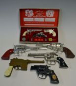 Selection of Toy Cap Guns to include Lone Star Dragnet, Young Mr Churchill, Cisco Kid, Cobra 45,