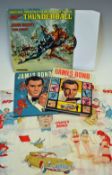 Rare Gildrose James Bond 007 child's pillow case depicting various 007 logos with illustrations of