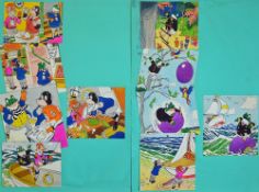 Original Comic Artwork Hand Drawn Harold Hare Story Board Artwork original Watercolour by Peter