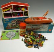 Selection of Plastic Toys to consist of Blue Box Dolls House having 81 pieces boxed together with