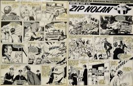 Original Comic Artwork Hand Drawn Zip Nolan Story Board Artwork original Pen & Ink By unknown Artist
