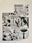 Original Comic Artwork Hand Drawn Bionic Action Story Board Artwork featuring Bionic Man and Woman