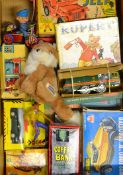 Mixed selection of toys to include Tudor Rose Jeep Boxed, Echo Wild West Horse, Clockwork Train,