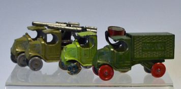 Tootsie Toy  Selection of Vehicles c1920 on Mack truck Chassis, to include Mail Van with metal