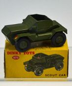 Dinky Toys Scout Car No.673 (Dingo) in good condition with original box (writing on), does not