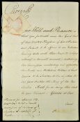 King George III 1801 Royal Warrant for the appointment of a legation secretary at Naples 'To our