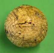 Silvertown guttie square lined golf ball - with circular poll stamp marks - extremely well used must