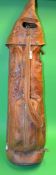 Fine Leather tooled tour size golf club bag- c/w matching travel hood - beautifully tooled with rose