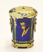 Rare 1842 St Legers Winners yellow metal and enamel commemorative whip handle top - enamelled in