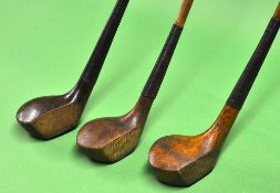 3x scare neck drivers to incl A. Adams golden persimmon bulger, a Dickson and a J White Troon