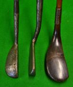 3x different style putters to incl Brown Vardon drop toed mallet head putter, a wry neck Special