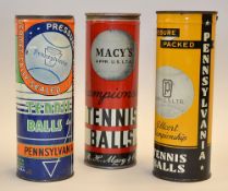 Collection of various interesting tennis ball tins and balls from the 1940s onwards to include an