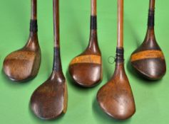 5x good sized playable socket head drivers - makers incl Alex Herd Moor Park; R Forgan, D & W