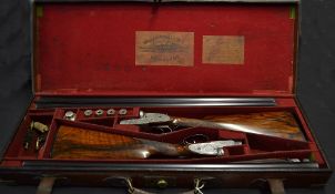 Fine pair of William Powell & Son Birmingham 12 bore lightweight sidelock ejectors in original