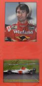 Formula One Motor Racing - 2x signed Formula 1 racing colour press photographs to incl Heinz