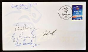 Roger Bannister record breaking 4 minute mile unique autographed FDC signed by Roger Bannister and