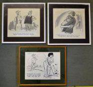 Harte, Glynn Boyd (1948-2003) Pair of P G WOODHOUSE GOLFING SCENES - watercolours - one with written