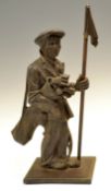 Original Cast Iron Golf Caddie fireside companion set - c/w the original poker flag pole, together