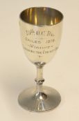 1918 Walker & Hall silver plated Cricket Ball Throwing Cup - won by Herbert Sutcliffe engraved 