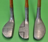 3x interesting alloy mallet head putters to incl Registered Design Model 