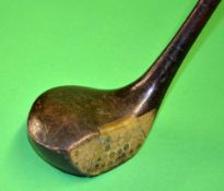 Scarce H L Curtis Bournemouth Patent compressed cane face socket head brassie - fitted with horn