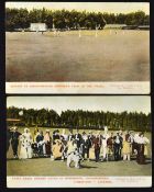 2x early South Africa cricket match coloured postcards c1905/06 to incl. one titled 