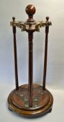 Edwardian Mahogany and Bone mounted revolving Billiard/Snooker Cue and Rest Stand - early 20th