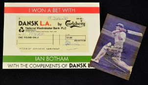 Sir Donald Bradman signed cricket photograph - coloured postcard size photograph signed in pen