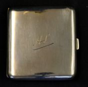 1919 Herbert Sutcliffe - personal silver cigarette case hallmarked Birmingham 1919/1920 engraved