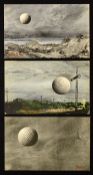 3x rare bramble golf ball postcards - issued by D&F Livingstone, Tayport, Fife and titled 