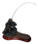 DAVID HUGHES CAST, limited edition No 12 Richard Walker cast bronze finish figure, depicting RW, rod