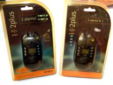 BITE ALARMS(2): Pair of FBI 2 Plus electronic carp bite alarms, volume, tone and sensitivity