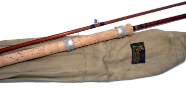 ROD: J Sharpe of Aberdeen The Carp 10' 2 pce impregnated cane rod, low bridge guides, copper under