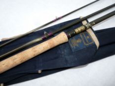 ROD: Hardy Favourite Graphite Salmon Fly Rod, 14' 3 pce, grey black whipped purple, line#10, 25